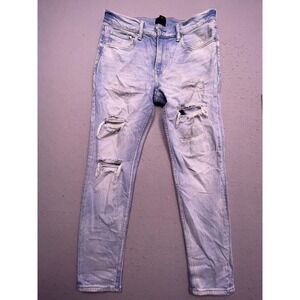 H&M Skinny Fit Jeans Denim Light Wash Distressed US 32 EUR 32 Mens